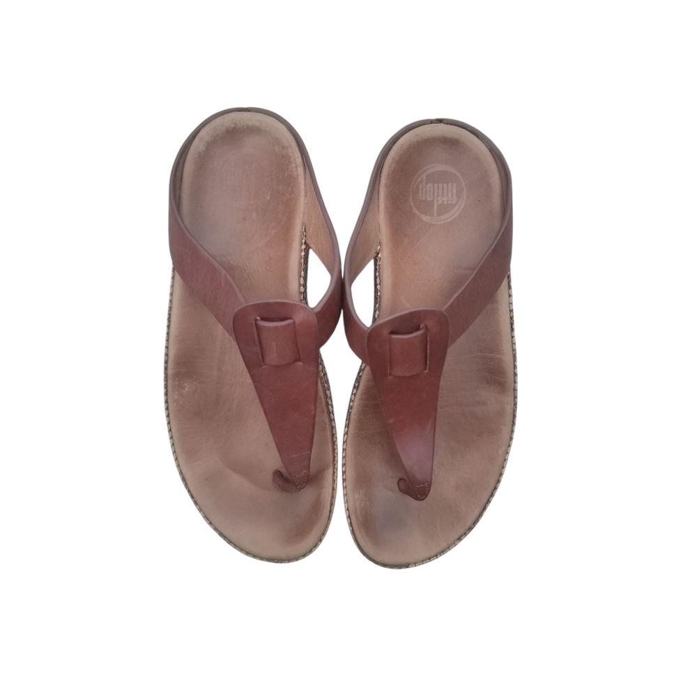 Fitflop Brown Leather Sandals with Contoured Footbed